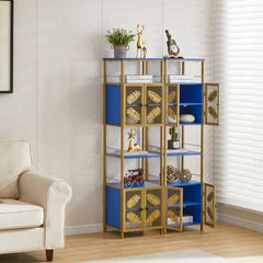 Tall Floor Storage Cabinet with Open & Closed Compartments