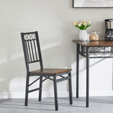 Folding Metal & Wood Dining Chair, Retro Style for Dining Room