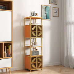 Tall Storage Cabinet with Open Shelves & 2 Doors
