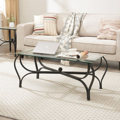 3-Piece Coffee Table Set, Rectangle & End Tables, Rustic Black
