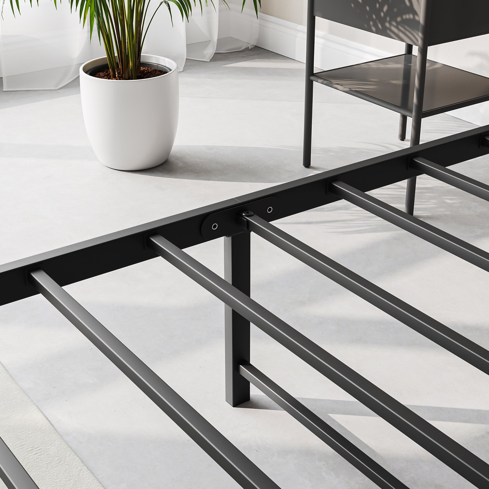 Full Bed Frame with Storage Headboard & Charging Station, Brown/Gray Full Bed Frame with Storage Headboard & Charging Station, Brown/Gray