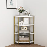 4-Tier Corner Shelf, Freestanding Bookcase & Plant Stand