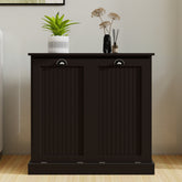 Two-Compartment Tilt-Out Laundry Sorter Cabinet-Black