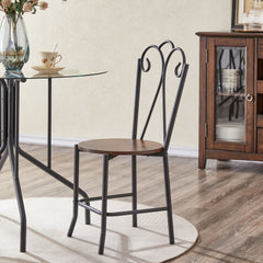 5-Piece Glass Dining Table Set with 4 Chairs, Modern Style