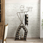 Freestanding Wine Rack with Storage, Liquor Organizer