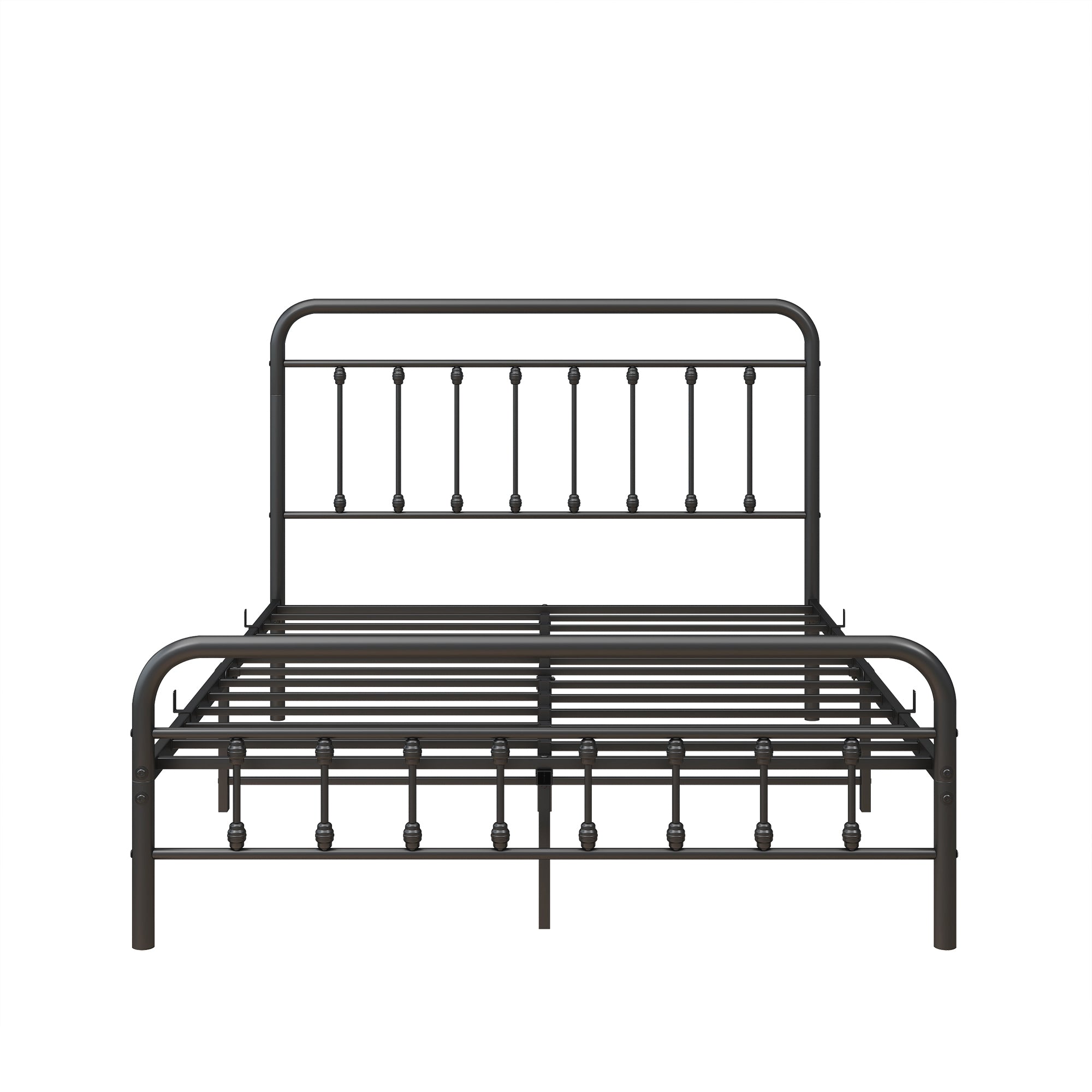 Full Metal Platform Bed Frame with Headboard, Black Full Metal Platform Bed Frame with Headboard, Black