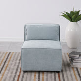 modular sofa Grayish blue chenille fabric, simple and grand, the seat and back is very soft. this is also a KNOCK DOWN sofa