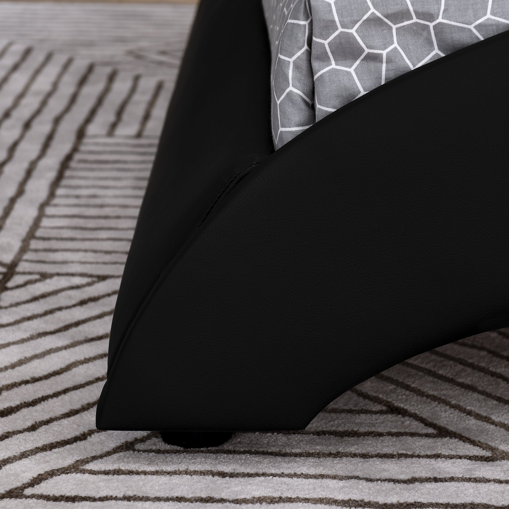 Queen Bed Frame Modern Faux Leather Upholstered Platform Bed Frame with and Headboard Wave Like Curve Low Profile Bed Frame,Wood Slats Support,Easy Assembly,Black Queen Bed Frame Modern Faux Leather Upholstered Platform Bed Frame with and Headboard Wave Like Curve Low Profile Bed Frame,Wood Slats Support,Easy Assembly,Black