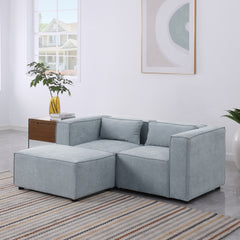 modular sofa Grayish blue chenille fabric, simple and grand, the seat and back is very soft. this is also a KNOCK DOWN sofa