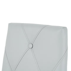 Light Grey PU Dining Chair with Electroplated Legs (Set of 2)