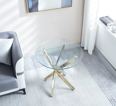 Modern Round Tempered Glass End Table with Chrome Legs – Stylish & Durable