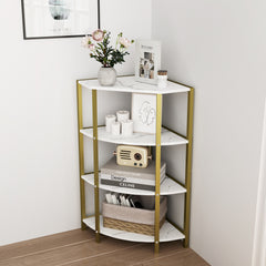 4-Tier Corner Shelf, Freestanding Bookcase & Plant Stand