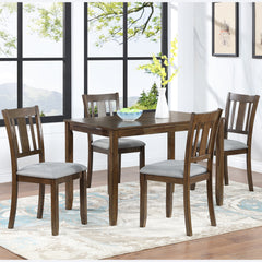 Wooden Dining Chairs Set of 4, Kitchen Chair with Padded Seat, Upholstered Side Chair for Dining Room, Living Room, Walnut