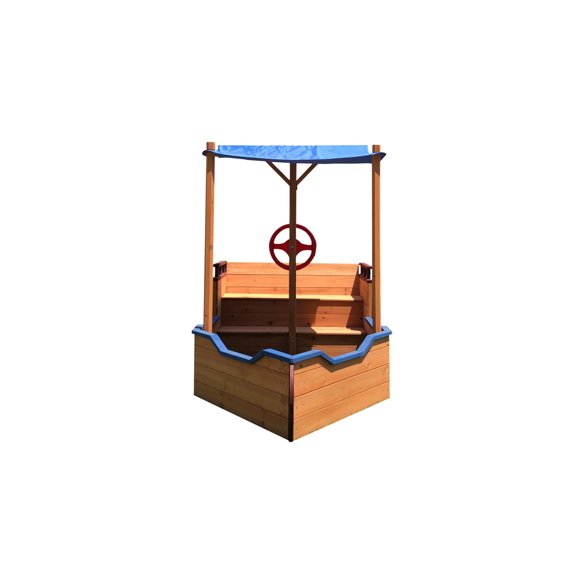 Wooden Pirate Ship Sandbox with Cover & Storage Bench for Kids Wooden Pirate Ship Sandbox with Cover & Storage Bench for Kids