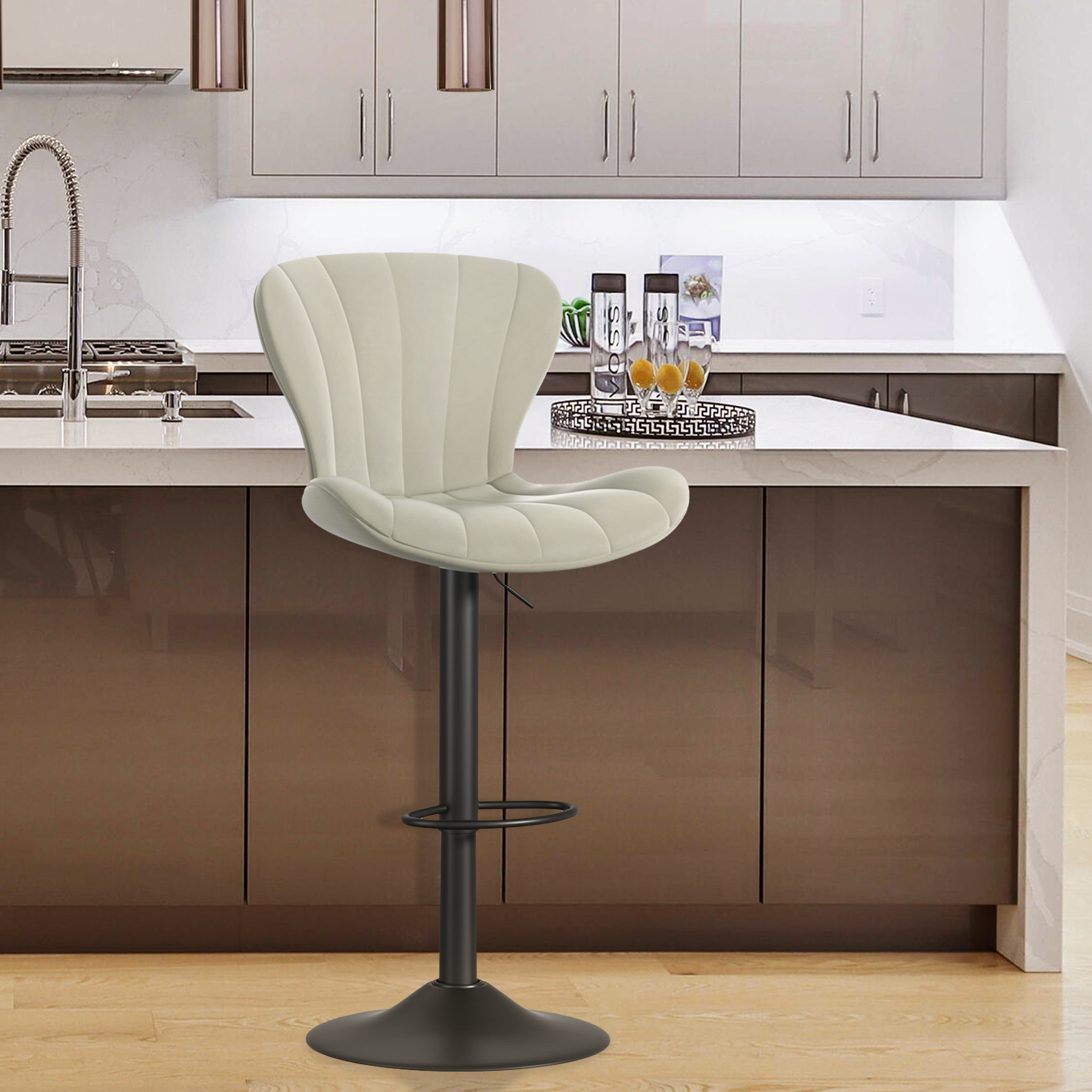 Stylish Faux Leather Bar Chair with Adjustable Height and Footrest - Perfect for Home or Commercial Use FU01052 Stylish Faux Leather Bar Chair with Adjustable Height and Footrest - Perfect for Home or Commercial Use FU01052