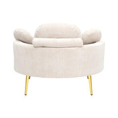 61 inches beige comfortable seat, small sofa with small end table, suitable for lunch break casual afternoon tea time seat, suitable for small apartment, bedroom, space balcony small sofa