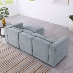 modular sofa Grayish blue chenille fabric, simple and grand, the seat and back is very soft. this is also a KNOCK DOWN sofa
