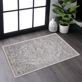 2x3 Oriental Doormat Rug Ivory Beige Vintage Entryway Rug Non-Slip Accent Carpet for Front Door Kitchen