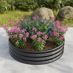 47" Tall Round Metal Raised Garden Bed, Planter Box for Vegetables - Black