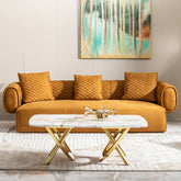 Gold Marble Coffee Table, 50.8" Modern Table for Living Room