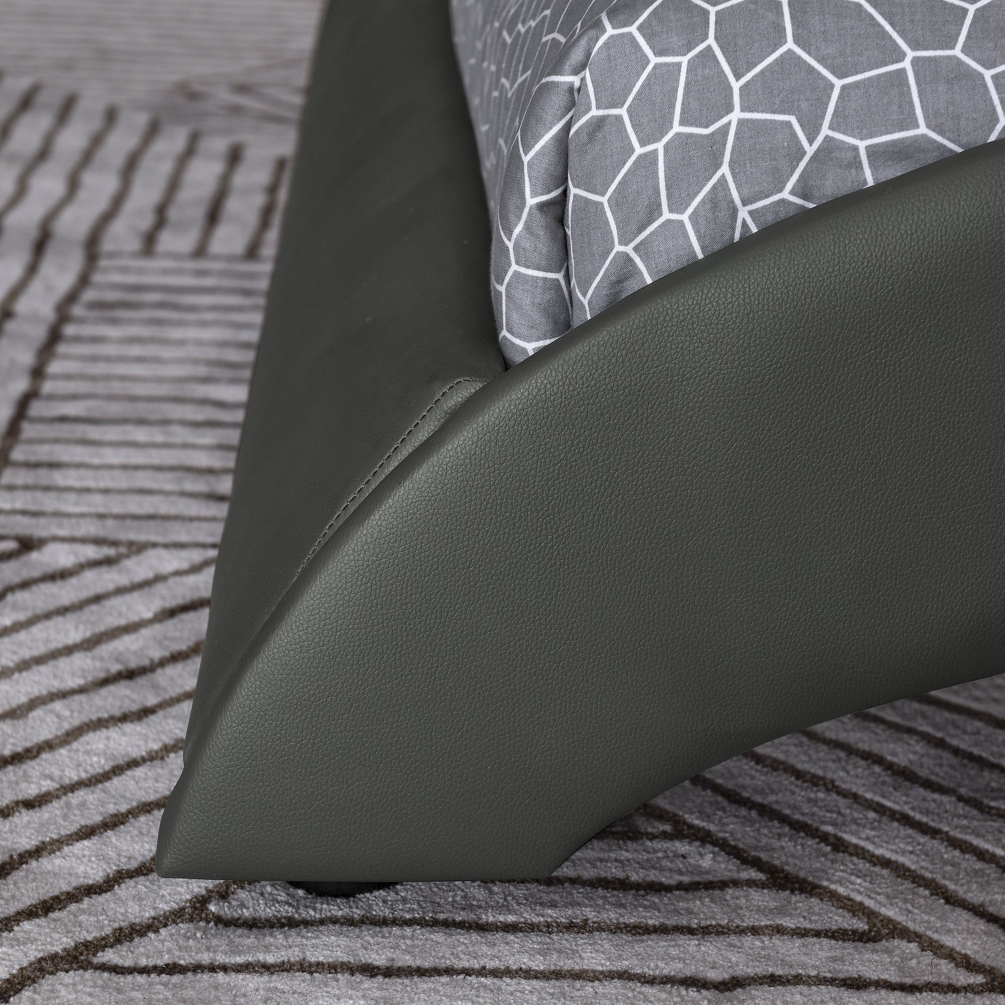 Queen Bed Frame Modern Faux Leather Upholstered Platform Bed Frame with and Headboard Wave Like Curve Low Profile Bed Frame,Wood Slats Support,Easy Assembly,Grey Queen Bed Frame Modern Faux Leather Upholstered Platform Bed Frame with and Headboard Wave Like Curve Low Profile Bed Frame,Wood Slats Support,Easy Assembly,Grey