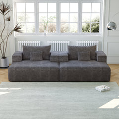 55-inch Chenille Sponge Sofa Lounge Chair,No Assembly Required,Fluffy Modern Sleeper Chair for Indoor Living Room Bedroom