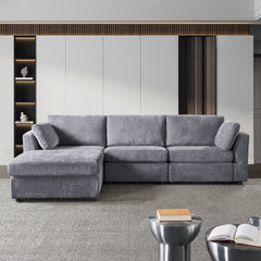 modular GREY sofa fabric, simple and grand, the seat and back is very soft. this is also a KNOCK DOWN sofa