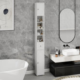 Tall Slim Bathroom Storage Cabinet, 71" Freestanding Bathroom Cabinet with 1 Drawer, 2 Doors and 4 Adjustable Shelves-White