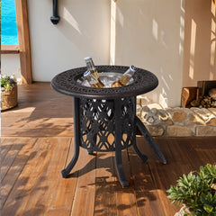 Hand Brushed Patina Bronze Aluminum Ice Bucket Set with Food Grade 304 Stainless Steel Pail