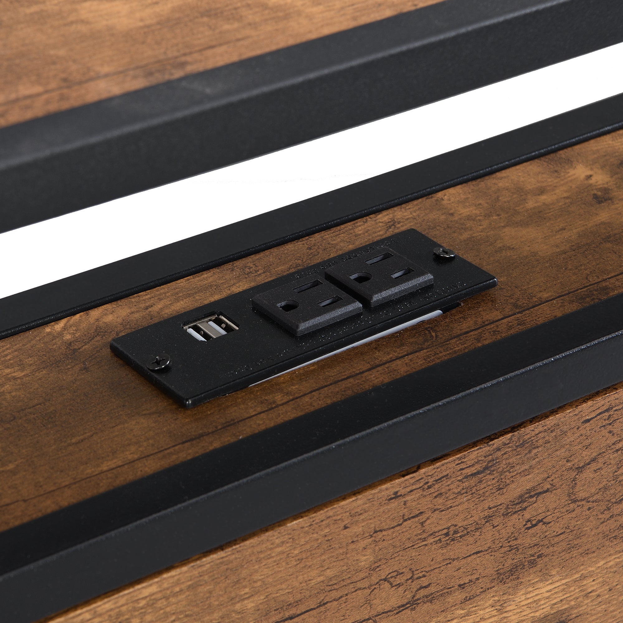 Full Size Metal Platform Bed Frame with Wooden Headboard and Footboard with USB LINER, No Box Spring Needed, Large Under Bed Storage, Easy Assemble Full Size Metal Platform Bed Frame with Wooden Headboard and Footboard with USB LINER, No Box Spring Needed, Large Under Bed Storage, Easy Assemble