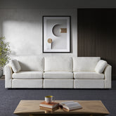 modular sofa white chenille fabric, simple and grand, the seat and back is very soft. this is also a KNOCK DOWN sofa
