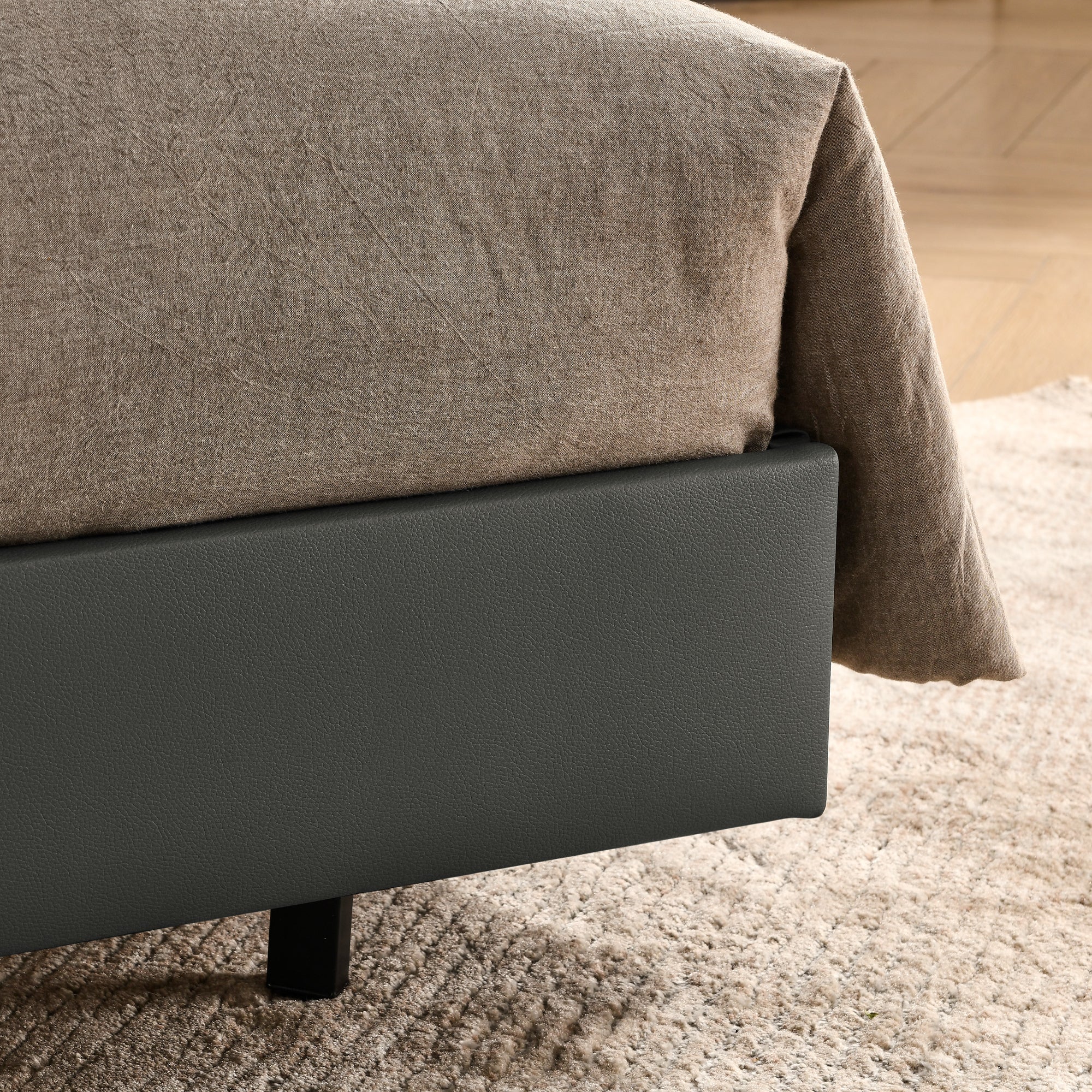 Queen Floating Bed Frame with LED Lights and Wall Mounted Headboard Modern Low Profile Led Platform Bed Frame Queen Size Faux Leather Upholstered Platform Bed Frame,No Box Spring Needed,Grey Queen Floating Bed Frame with LED Lights and Wall Mounted Headboard Modern Low Profile Led Platform Bed Frame Queen Size Faux Leather Upholstered Platform Bed Frame,No Box Spring Needed,Grey