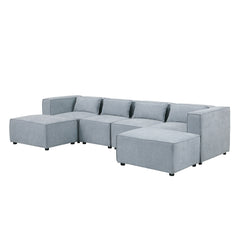modular sofa Grayish blue chenille fabric, simple and grand, the seat and back is very soft. this is also a KNOCK DOWN sofa