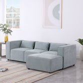 modular sofa Grayish blue chenille fabric, simple and grand, the seat and back is very soft. this is also a KNOCK DOWN sofa