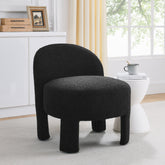 Hoop gauze lounge chair with soft cushion and backrest, need to be assembled, suitable for living room/bedroom/dining room -- BLACK(24.5"*28.75"*28.75")