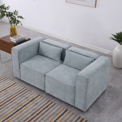 modular sofa Grayish blue chenille fabric, simple and grand, the seat and back is very soft. this is also a KNOCK DOWN sofa