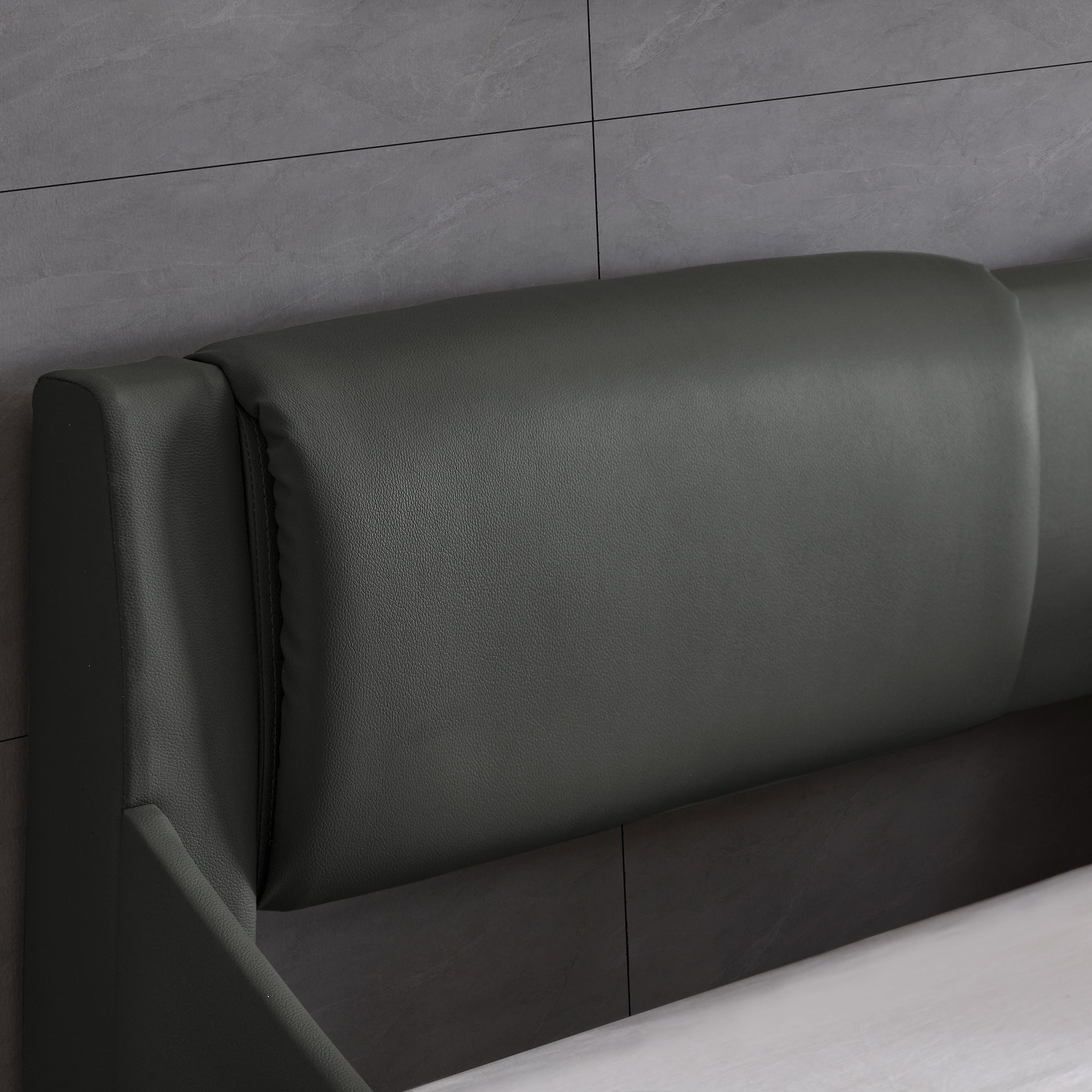 Queen Led Bed Frame Modern Faux Leather Upholstered Platform Bed Frame with RGB LED Lights and Headboard Wave Like Curve Low Profile Bed Frame,Wood Slats Support,Easy Assembly, Grey Queen Led Bed Frame Modern Faux Leather Upholstered Platform Bed Frame with RGB LED Lights and Headboard Wave Like Curve Low Profile Bed Frame,Wood Slats Support,Easy Assembly, Grey