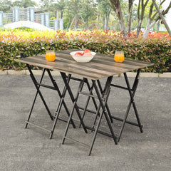 Set of 4 Folding Patio Dining Tables with Stand, No Assembly