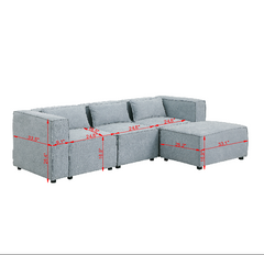 modular sofa Grayish blue chenille fabric, simple and grand, the seat and back is very soft. this is also a KNOCK DOWN sofa