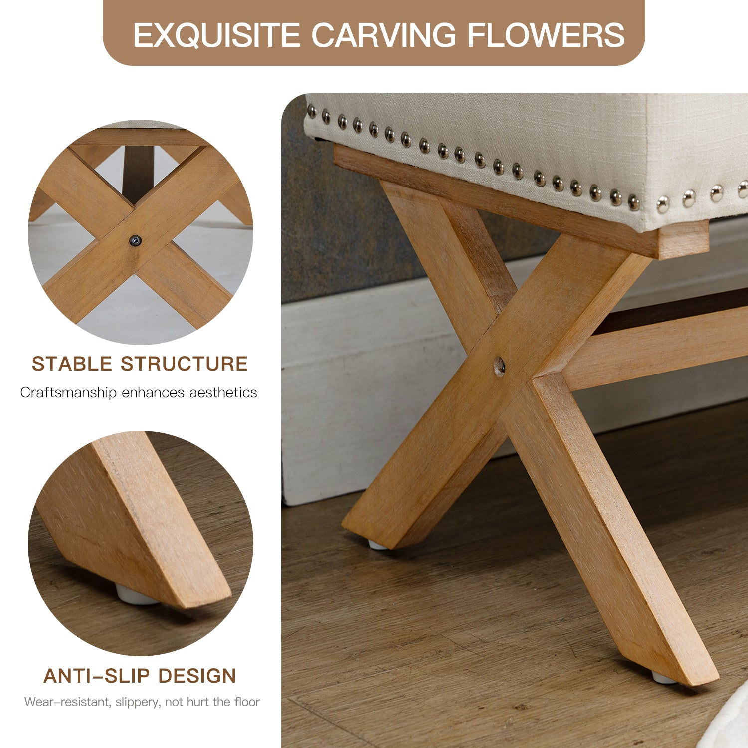 35 Inch Storage Ottoman, Button-Tufted Ottoman Linen Storage Bench, Ottoman with Storage 35 Inch Storage Ottoman, Button-Tufted Ottoman Linen Storage Bench, Ottoman with Storage