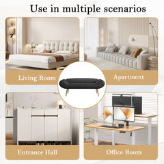 57" Black Velvet Bed Bench for Bedside or Porch Addition - Elegant Sofa Bench for Your Home