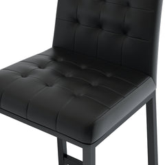 Beige Fabric Dining Chair with Black Metal Legs (Set of 4)