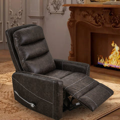 Swivel Rocker Recliner Chair, Manual Glider for Nursery – Brown