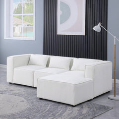 modular sofa Beige chenille fabric, simple and grand, the seat and back is very soft. this is also a KNOCK DOWN sofa