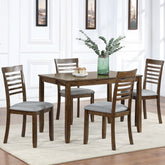 Wooden Dining Chairs Set of 4, Kitchen Chair with Padded Seat, Upholstered Side Chair for Dining Room, Living Room, Walnut