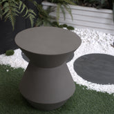 Decorative Garden Stool, 17.75" H Modern Heavy Duty Patio Sturdy Faux Terrazzo Accent Table Side Table Plant Table for Indoor Outdoor, Faux White