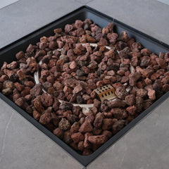 50000 BTU, CSA Certification Square Gas Fire Table ,Contain 5 kg Lava Stone And Rainproof Cover,Magnesium Oxide Wood Grain Surface Finished,More Suitable for Outdoor Garden Backyard and Durable