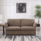 Camel Loveseat Chenille Sofa for Living Room