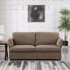 Camel Loveseat Chenille Sofa for Living Room