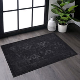 2x3 Washable Doormat Rug Black Grey Non-Slip Entryway Rug Indoor Door Mat for Kitchen Bathroom Laundry Room